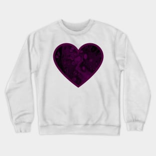 Purple/Black Paint Pour Heart Crewneck Sweatshirt